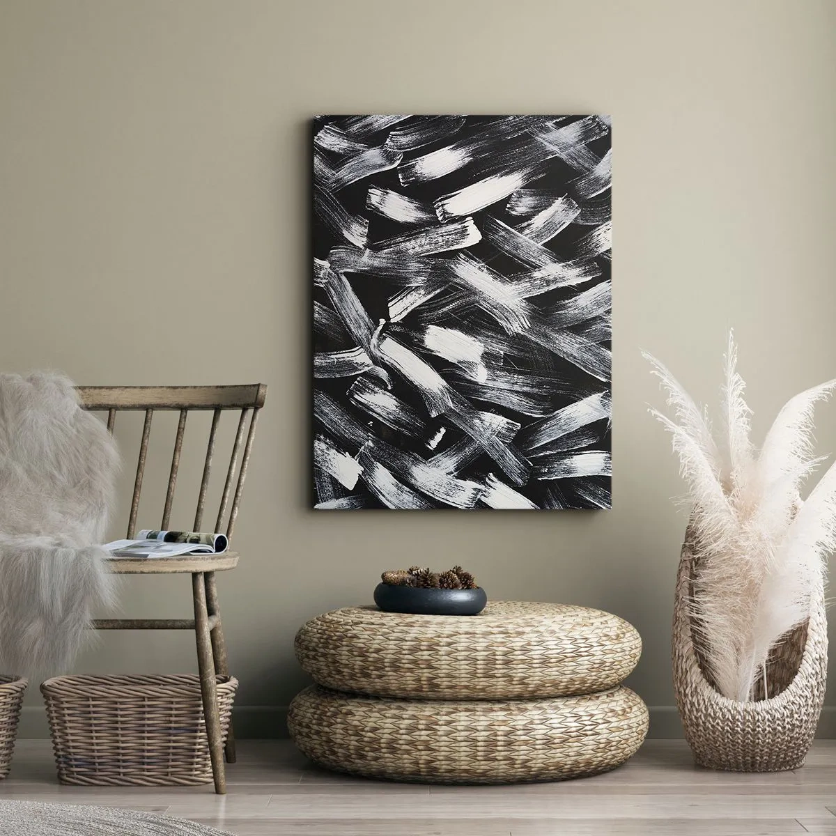 Tablou pe pânză - Abstracție în spirit industrial - 55x100 cm