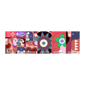 Mostră de Tapet Standard Eco - Ochi în ochi - Abstracția, Bucată, Chipurile - 100x30 cm