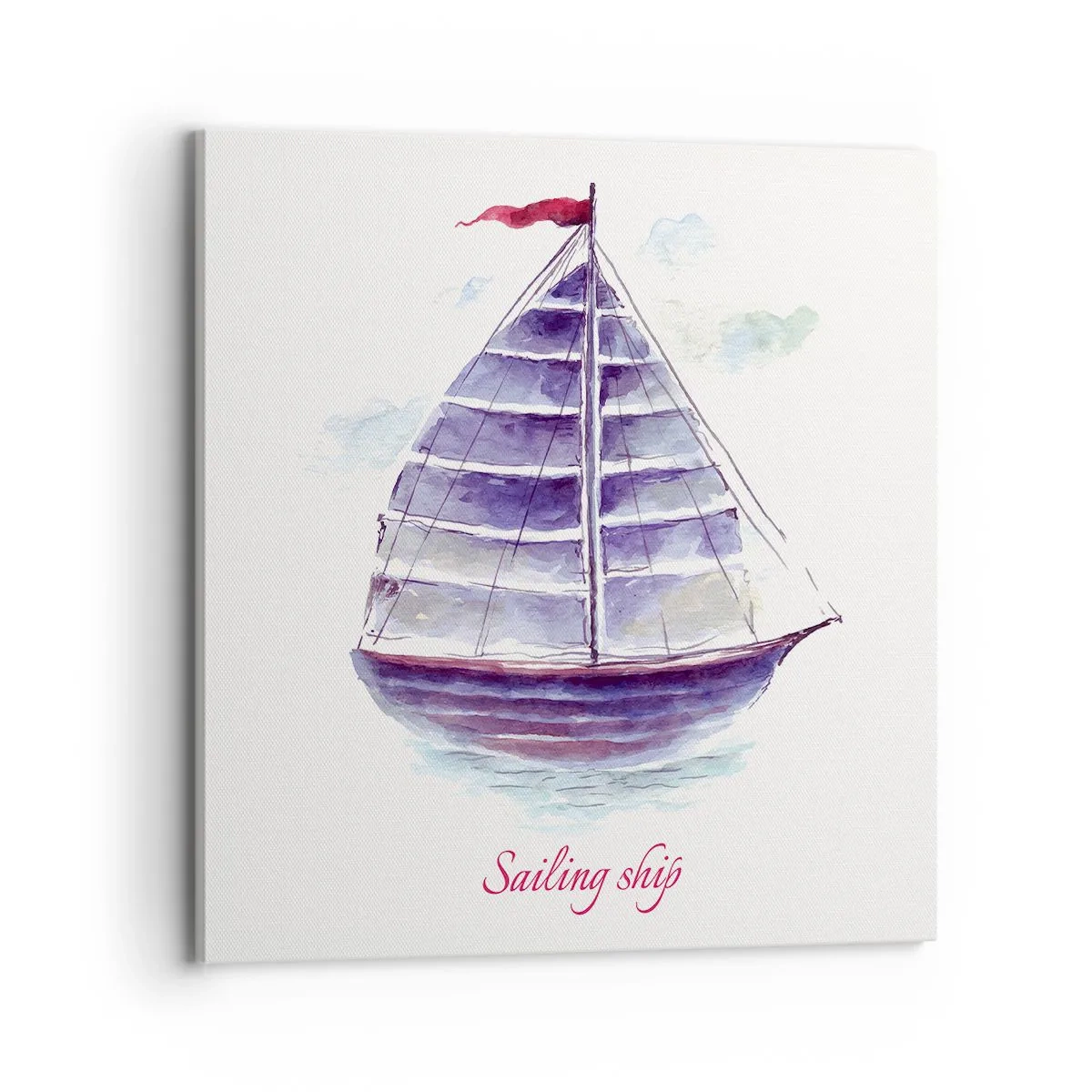 Tablou pe pânză - Pânze pline și apă calmă - 70x70 cm