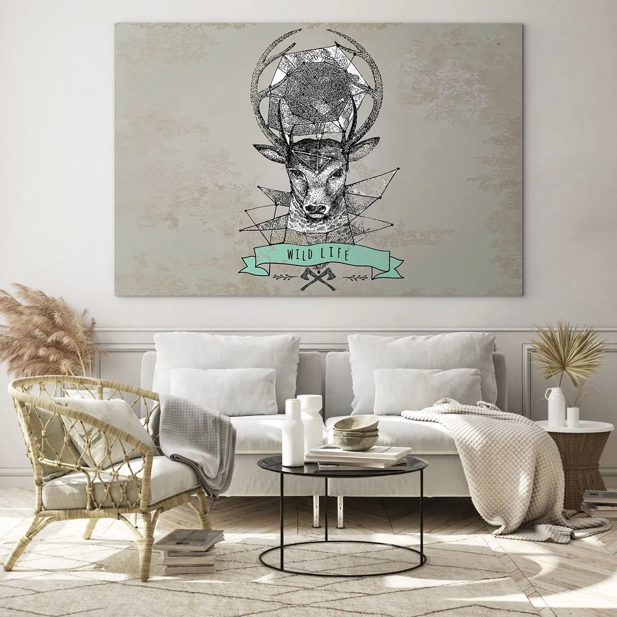 Tablou pe sticlă - Viziunea Sfântului Hubertus - 120x80 cm
