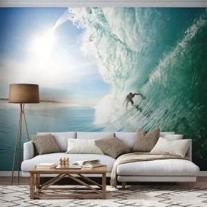 Tapet Premium Canvas - Întotdeauna pe val - Peisaj, Ocean, Surfer - 300x210 cm
