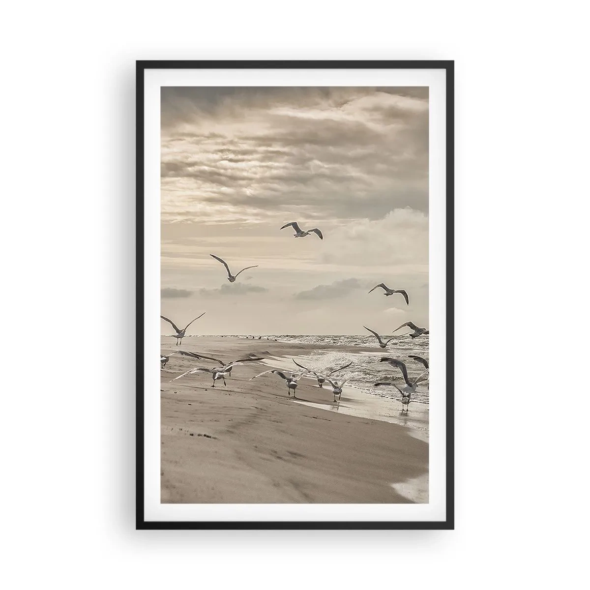 Poster în ramă neagră - Marea zumzăie, păsările cântă - 61x91 cm
