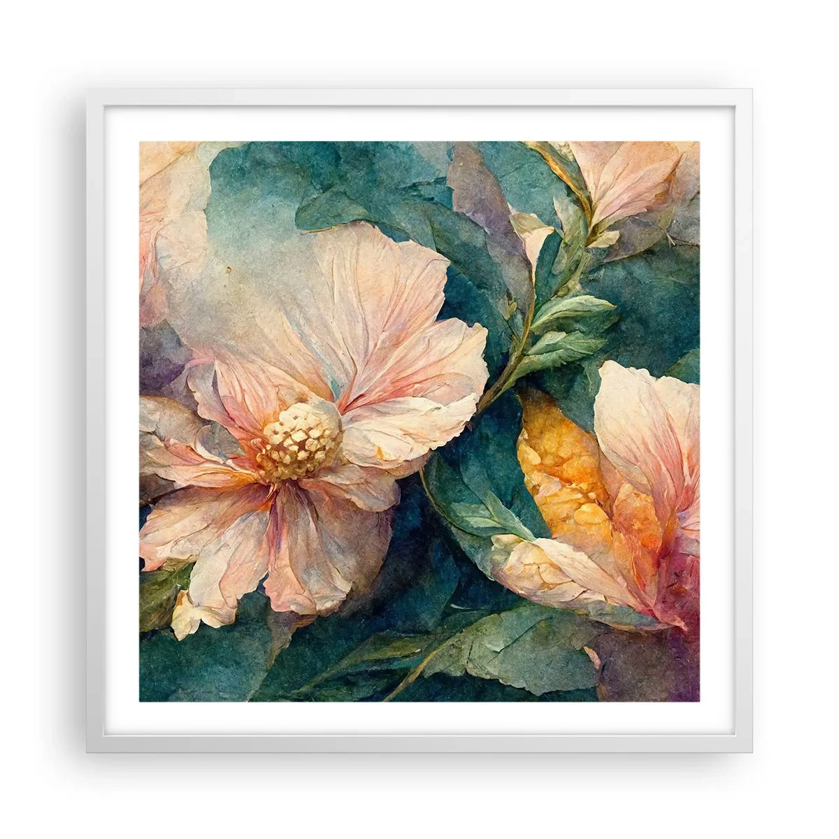 Poster în ramă albă - Subtilitate pură - 60x60 cm