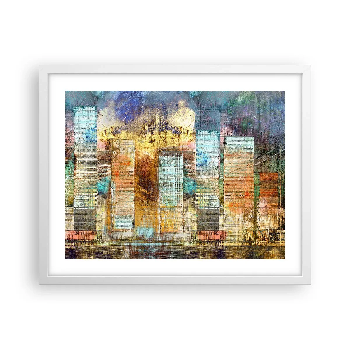 Poster în ramă albă - Metropola însorită - 50x40 cm