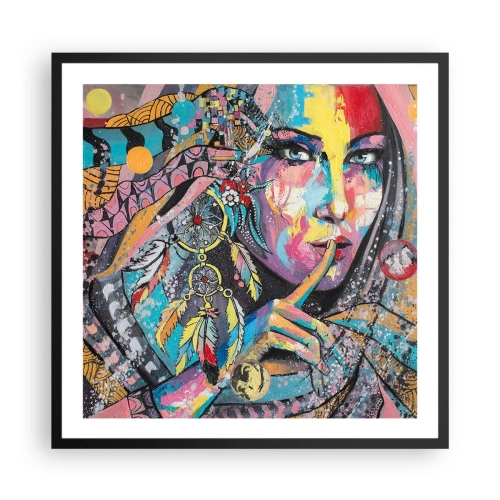Poster în ramă neagră - Taci până când înțelegi - 60x60 cm
