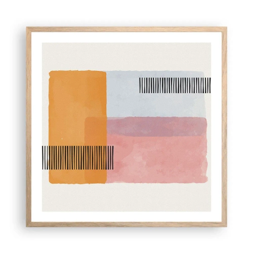 Poster în ramă de stejar deschis - Din colț în colț - 60x60 cm