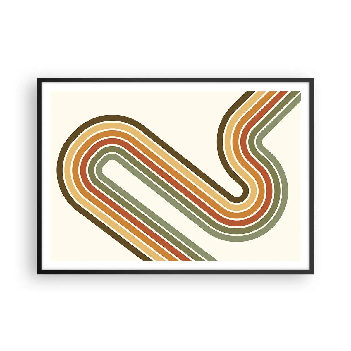 Poster în ramă neagră - Cu zigzag până la destinație - 100x70 cm
