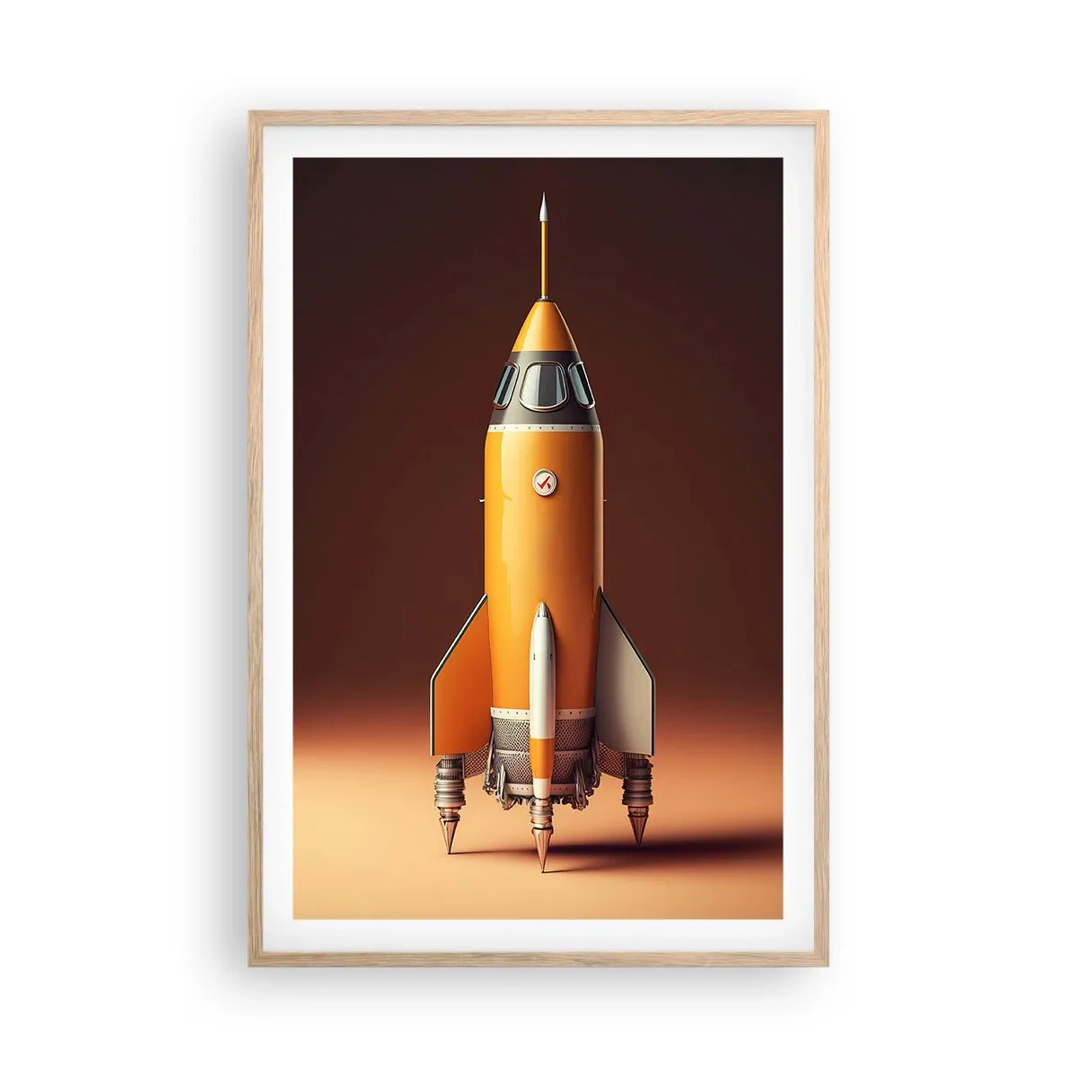 Poster în ramă de stejar deschis - Totul începe cu un vis - 61x91 cm