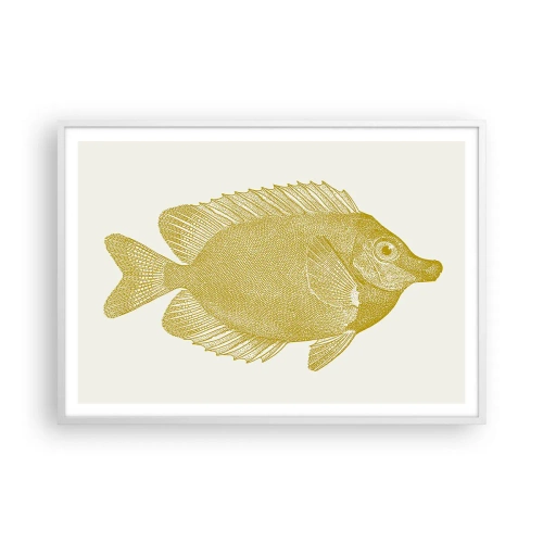 Poster în ramă albă - Pește și atât - 100x70 cm