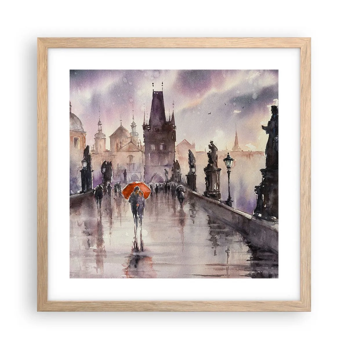 Poster în ramă de stejar deschis - Oamenii nu se schimbă - 40x40 cm