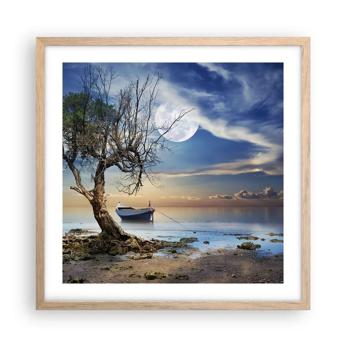 Poster în ramă de stejar deschis - Este acesta sfârșitul sau începutul? - 50x50 cm