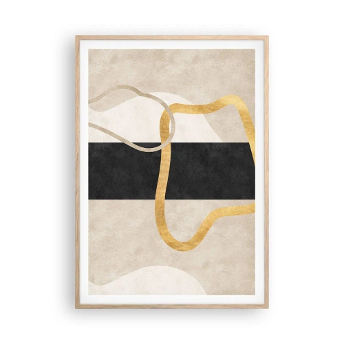 Poster în ramă de stejar deschis - Forme înbuclite - 70x100 cm