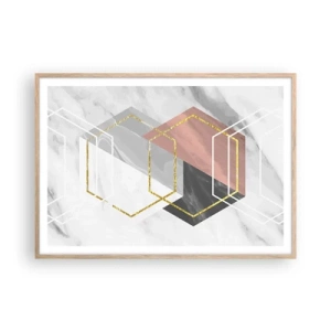 Poster în ramă de stejar deschis - Compoziția lanțului - 100x70 cm