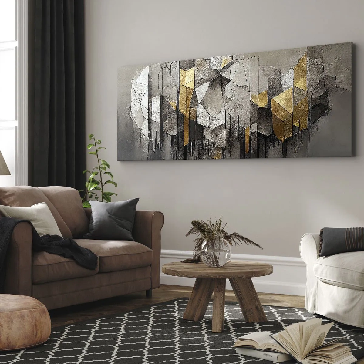 Tablou pe pânză - Compoziție de gheață și lumină - 100x40 cm