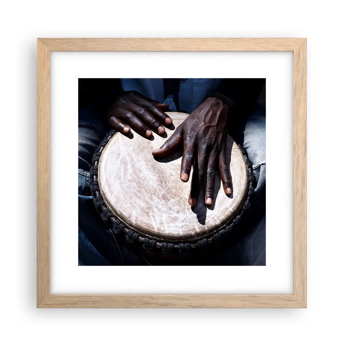 Poster în ramă de stejar deschis - Trăiește în ritmul tău - 30x30 cm