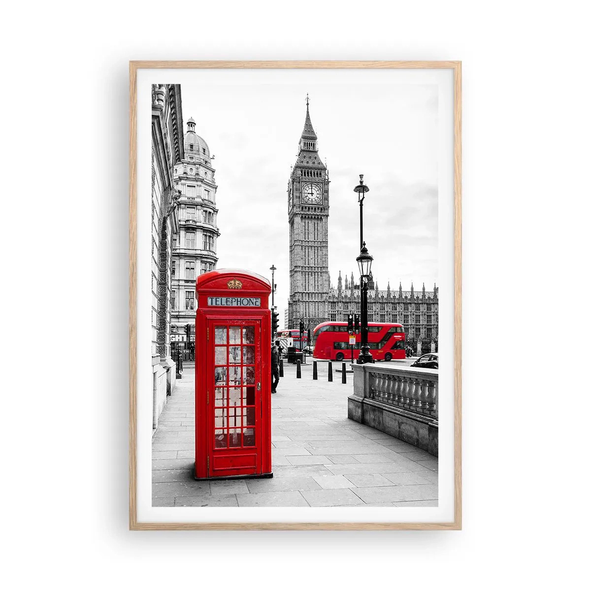 Poster în ramă de stejar deschis - Fără îndoială, Londra - 70x100 cm