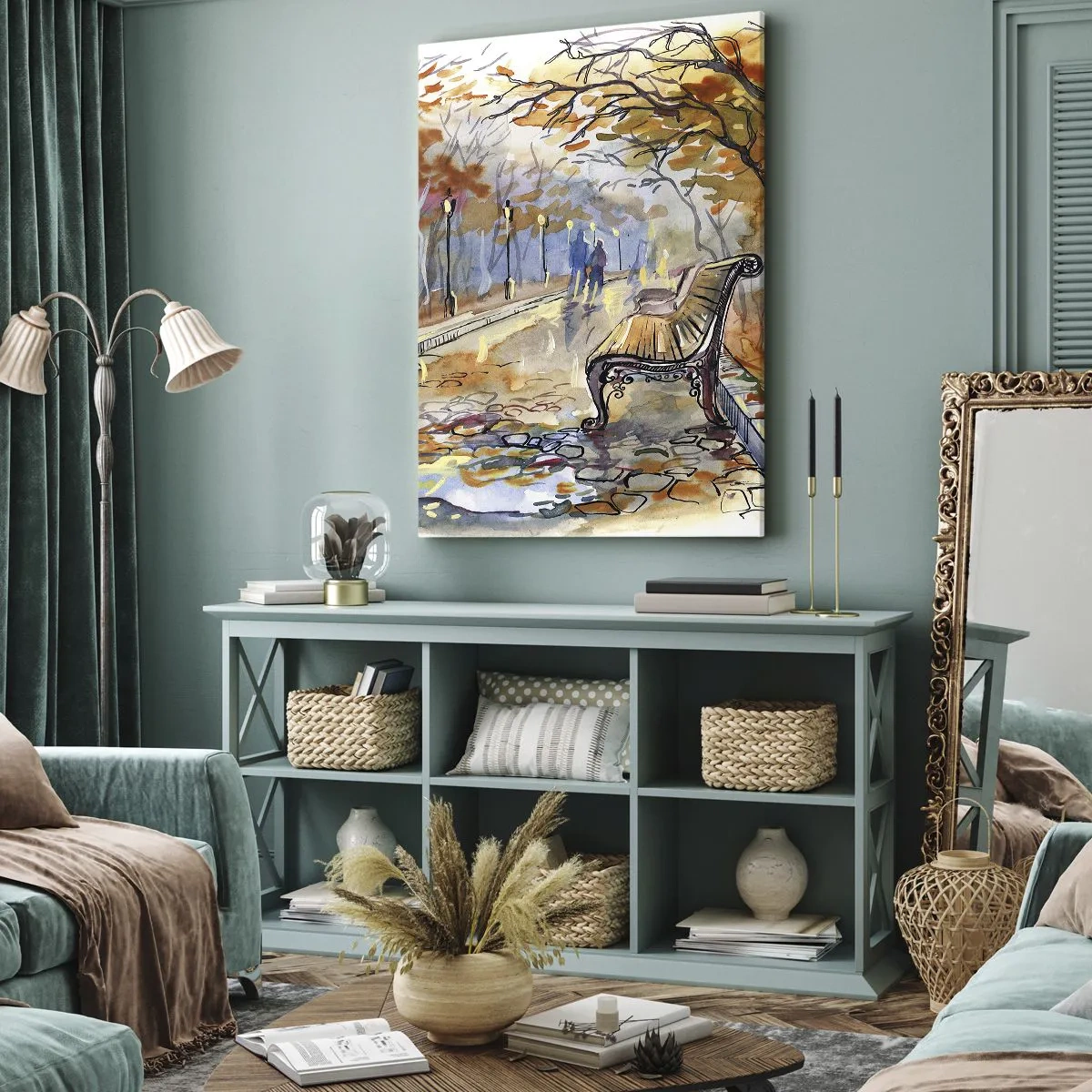 Tablou pe pânză - Pășim împreună în toamnă - 70x100 cm