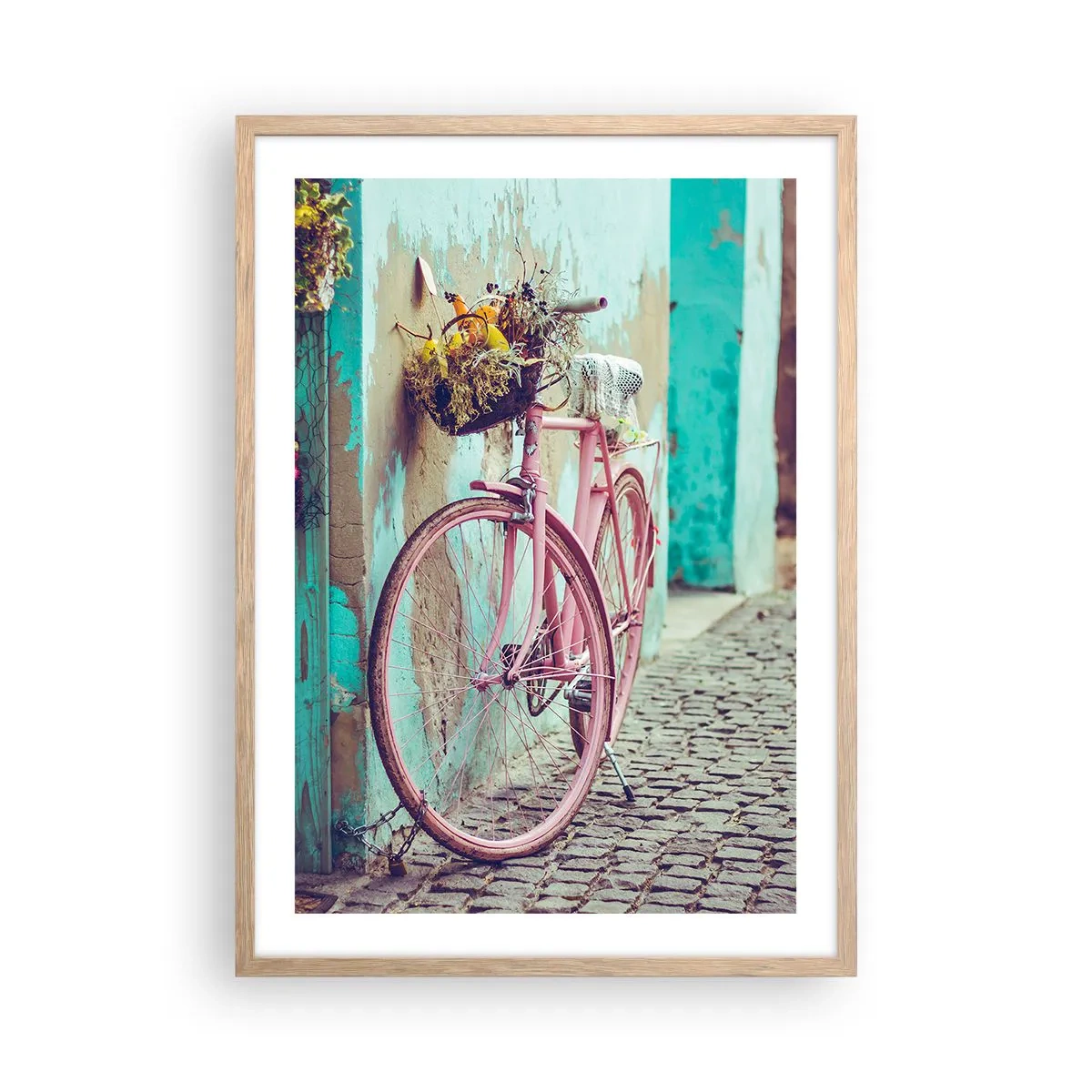 Poster în ramă de stejar deschis - Mă întorc imediat - 50x70 cm
