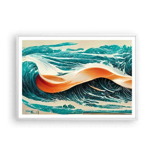 Poster în ramă albă - Visul unui surfer - 100x70 cm