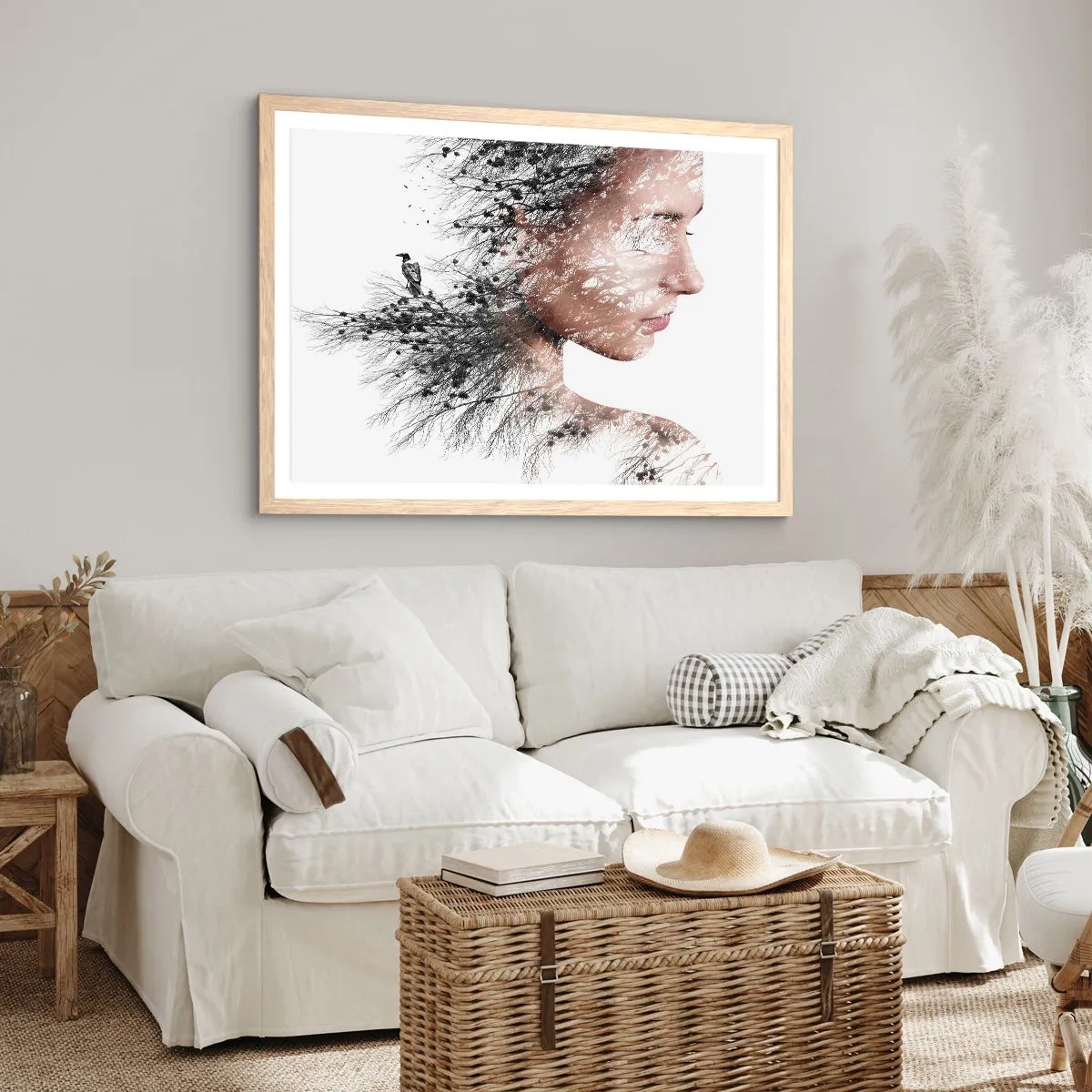 Poster în ramă de stejar deschis - Spiritul pădurii - 50x40 cm