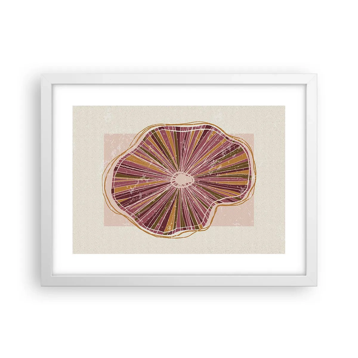 Poster în ramă albă - Abstracția radială - 40x30 cm