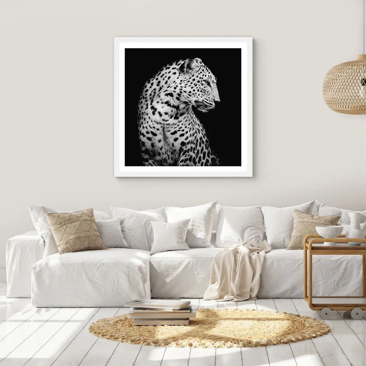 Poster în ramă albă - Profilul drept perfect! - 40x40 cm