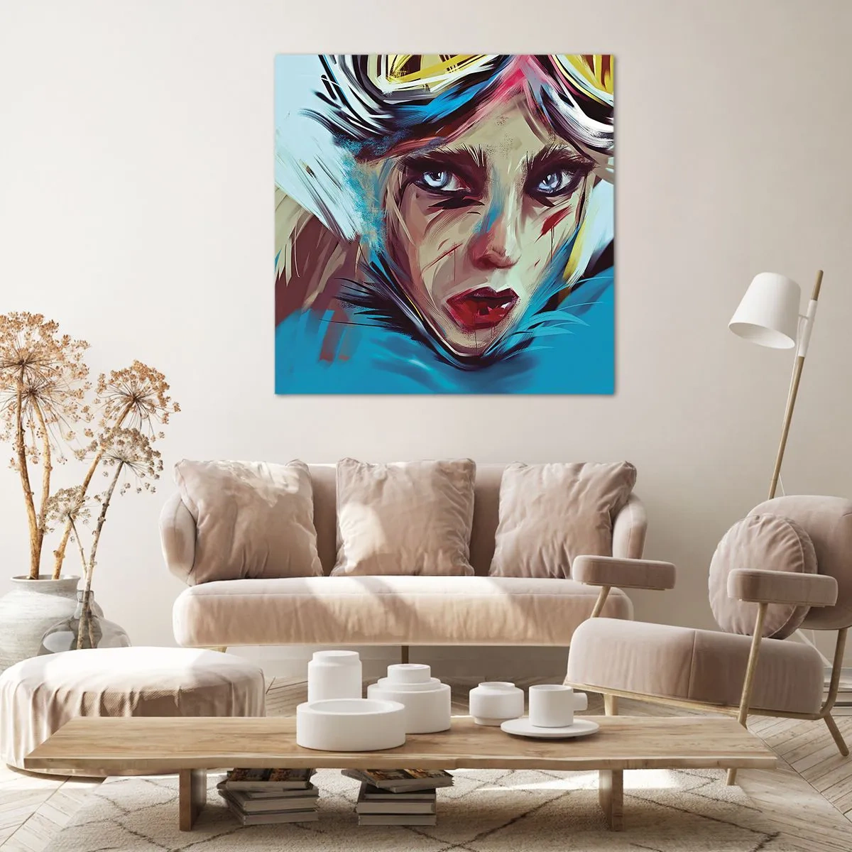 Tablou pe pânză - Războinica de drum - 60x60 cm