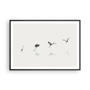Poster în ramă neagră - Patru pași simpli - 100x70 cm