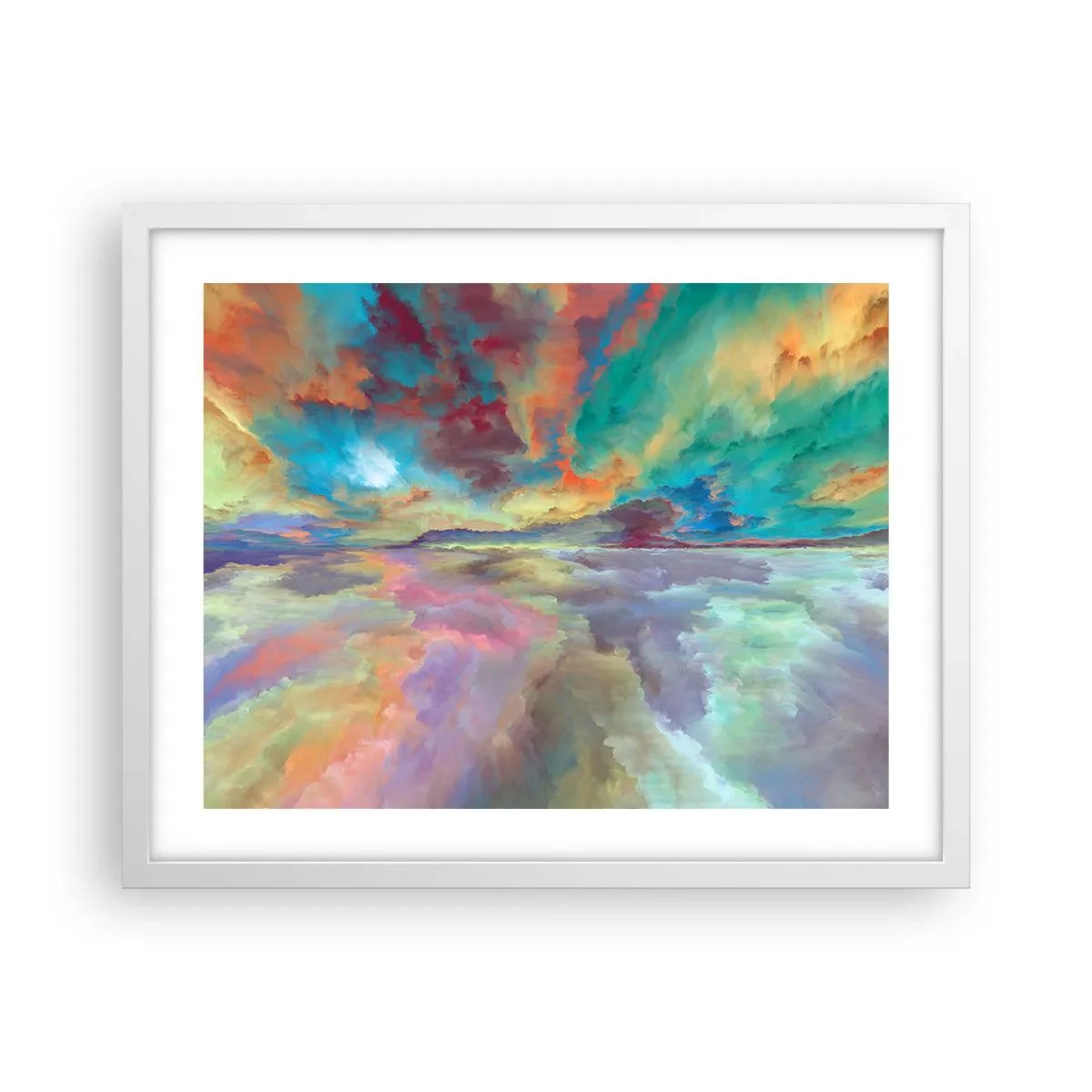 Poster în ramă albă - Două ceruri - 50x40 cm