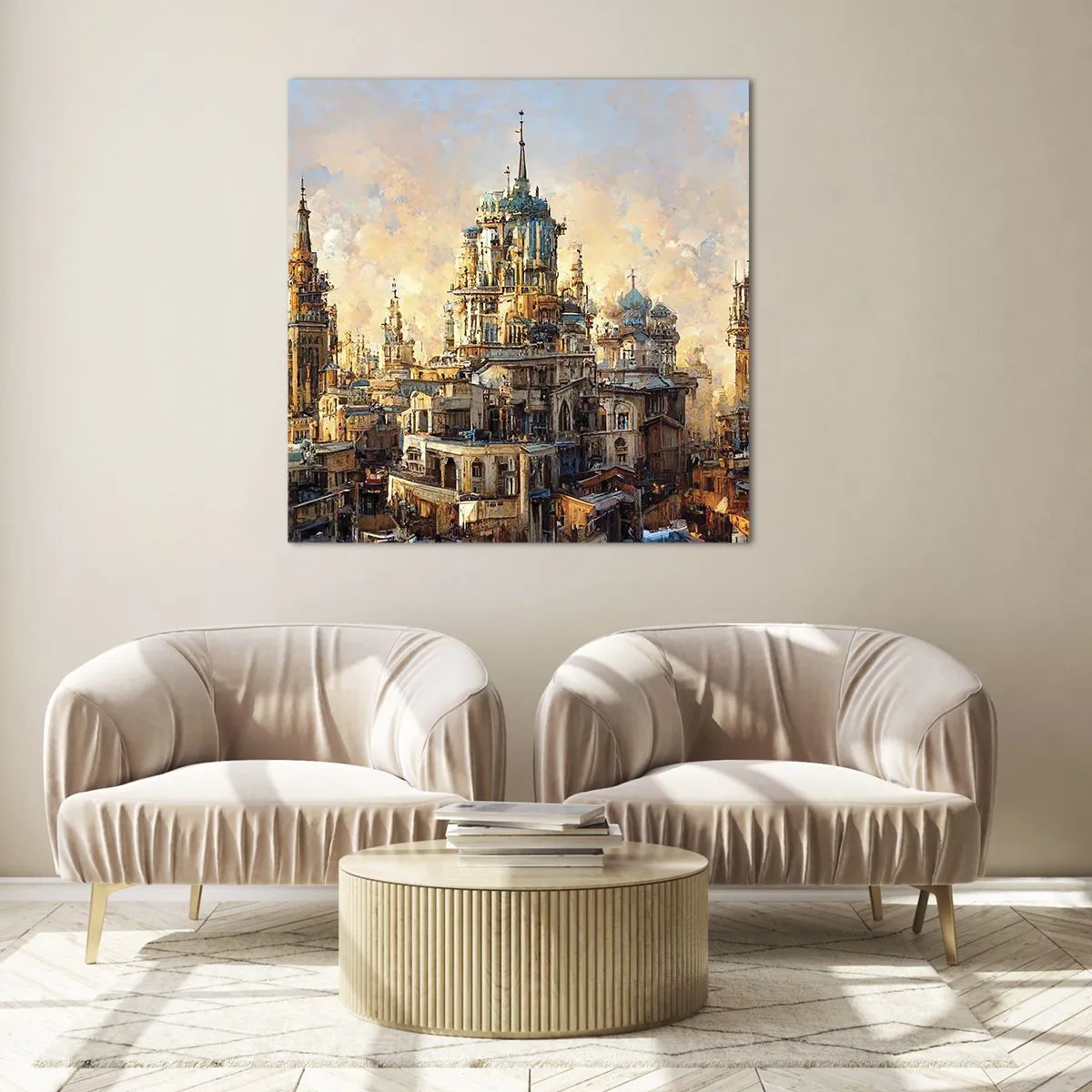 Tablou pe sticlă - Orașul tuturor orașelor - 70x70 cm