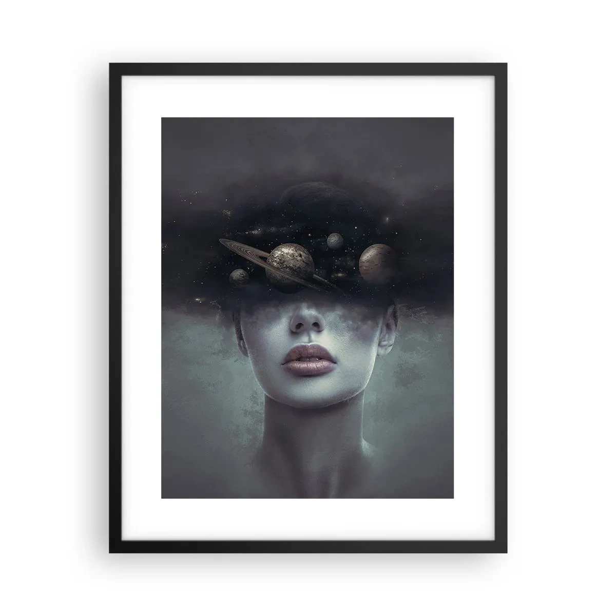 Poster în ramă neagră - Și planetele o iau razna... - 40x50 cm