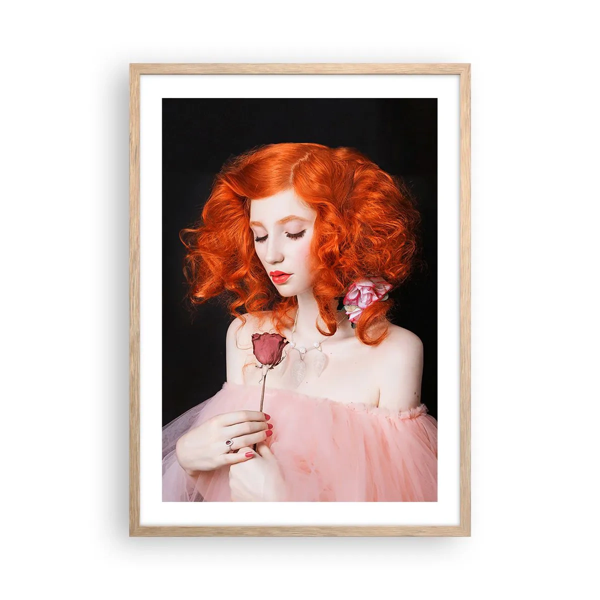 Poster în ramă de stejar deschis - În stil baroc - 50x70 cm