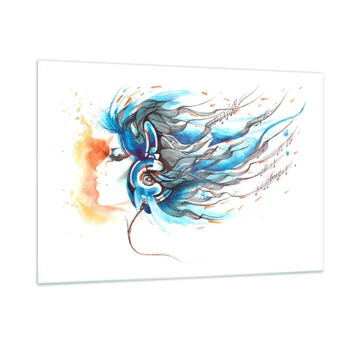 Tablou pe sticlă - Lasă muzica să curgă - 120x80 cm