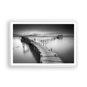 Poster în ramă albă - Liniștea unui țărm uitat - 91x61 cm