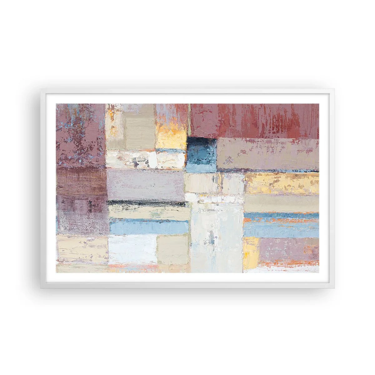 Poster în ramă albă - Liniștea geometriei - 91x61 cm