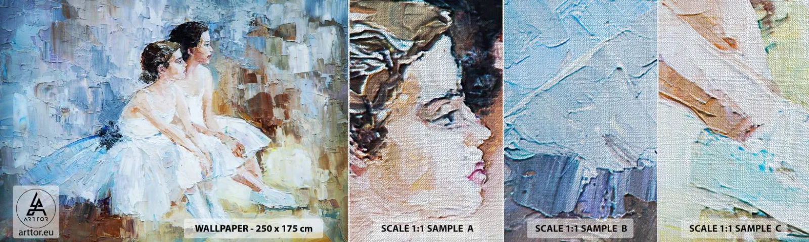 Mostră tapet Premium Canvas - Odihna lebedelor tinere - Balerină, Dans, Balet - 100x30 cm