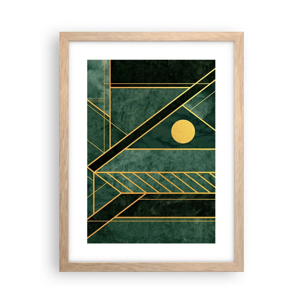 Poster în ramă de stejar deschis - Dinamica aurului și a azurului - 30x40 cm