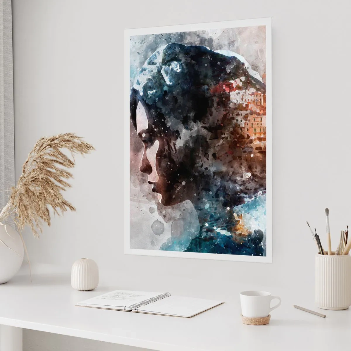 Poster - Povestea unei fete cu un oraș în fundal - 40x50 cm