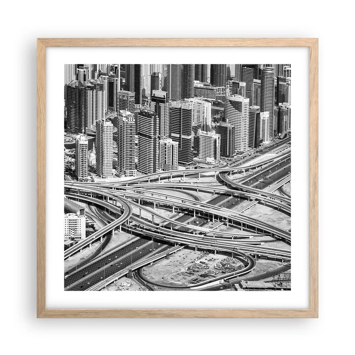Poster în ramă de stejar deschis - Dubai - orașul imposibil - 50x50 cm