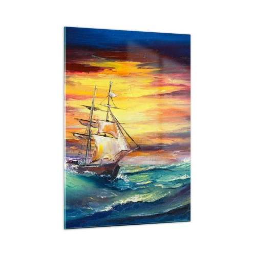 Tablou pe sticlă - Înfruntând valurile - 50x70 cm