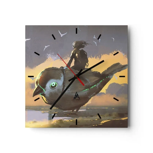 Ceas de perete - Ceas pe sticlă - O oprire într-o călătorie fantastică - 30x30 cm