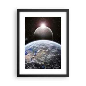 Poster în ramă neagră - Peisaj cosmic - răsărit de soare - 30x40 cm