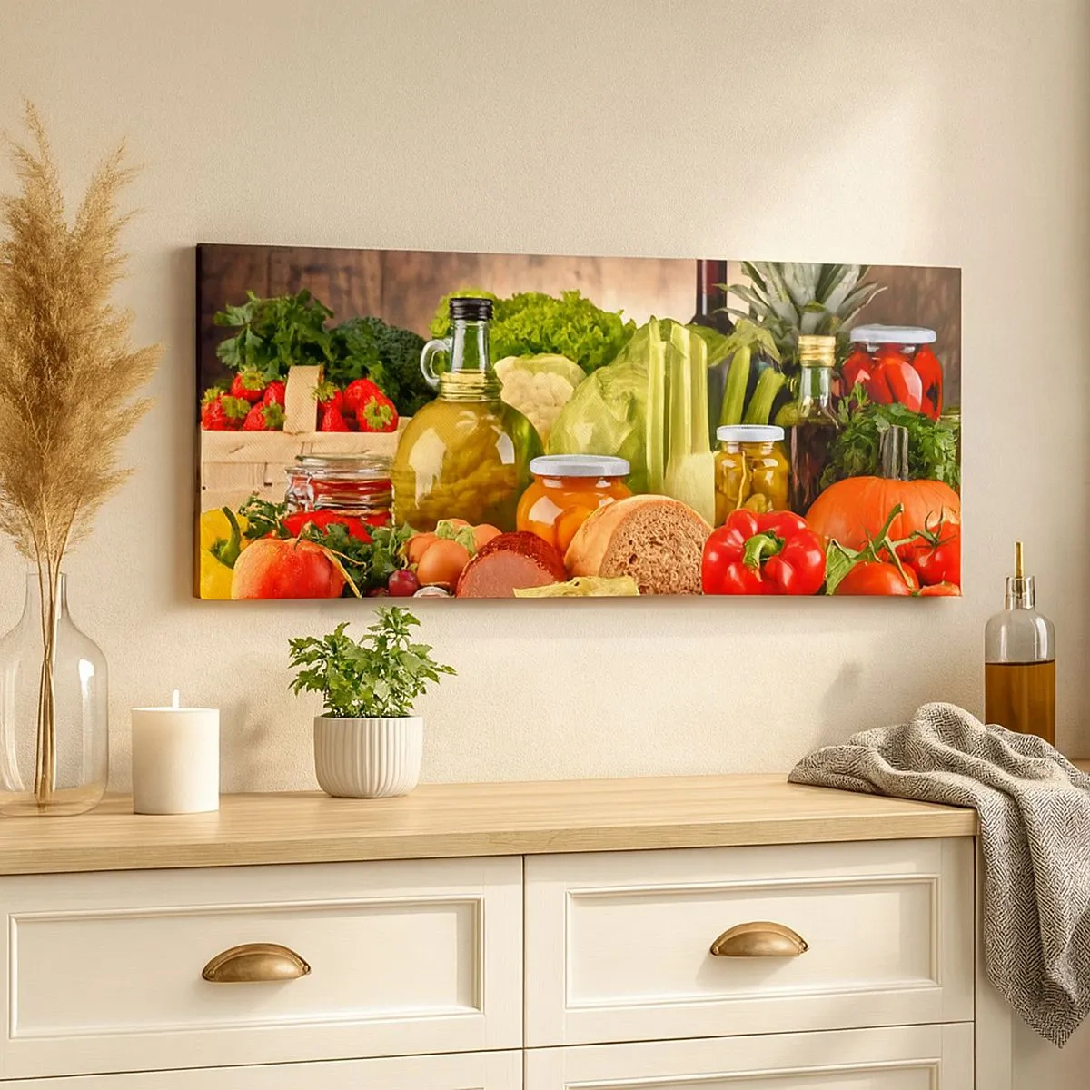 Tablou pe pânză - Afumate, prăjite, marinate - 100x40 cm