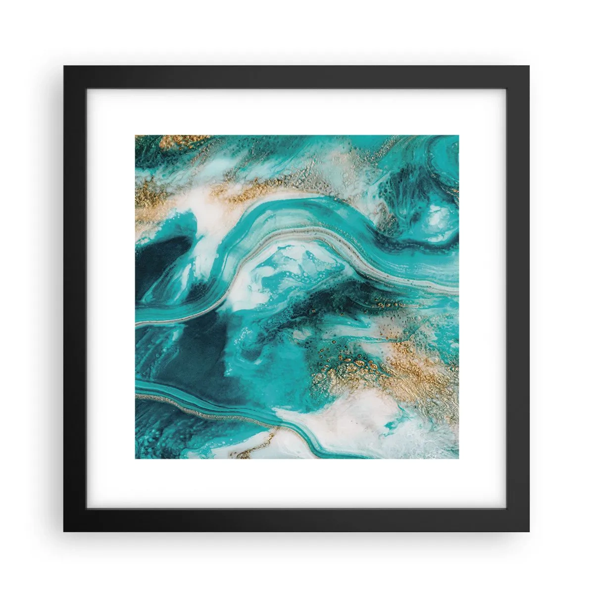 Poster în ramă neagră - Râul de aur - 30x30 cm
