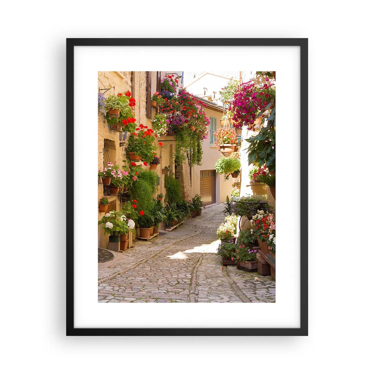 Poster în ramă neagră - Într-un potop de flori - 40x50 cm
