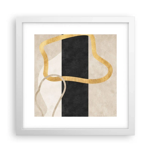 Poster în ramă albă - Forme înbuclite - 30x30 cm