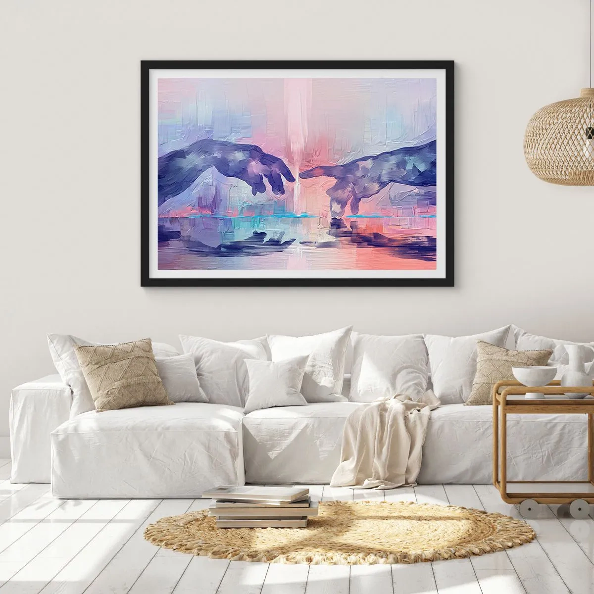 Poster în ramă neagră - Scânteia divină a vieții - 70x50 cm