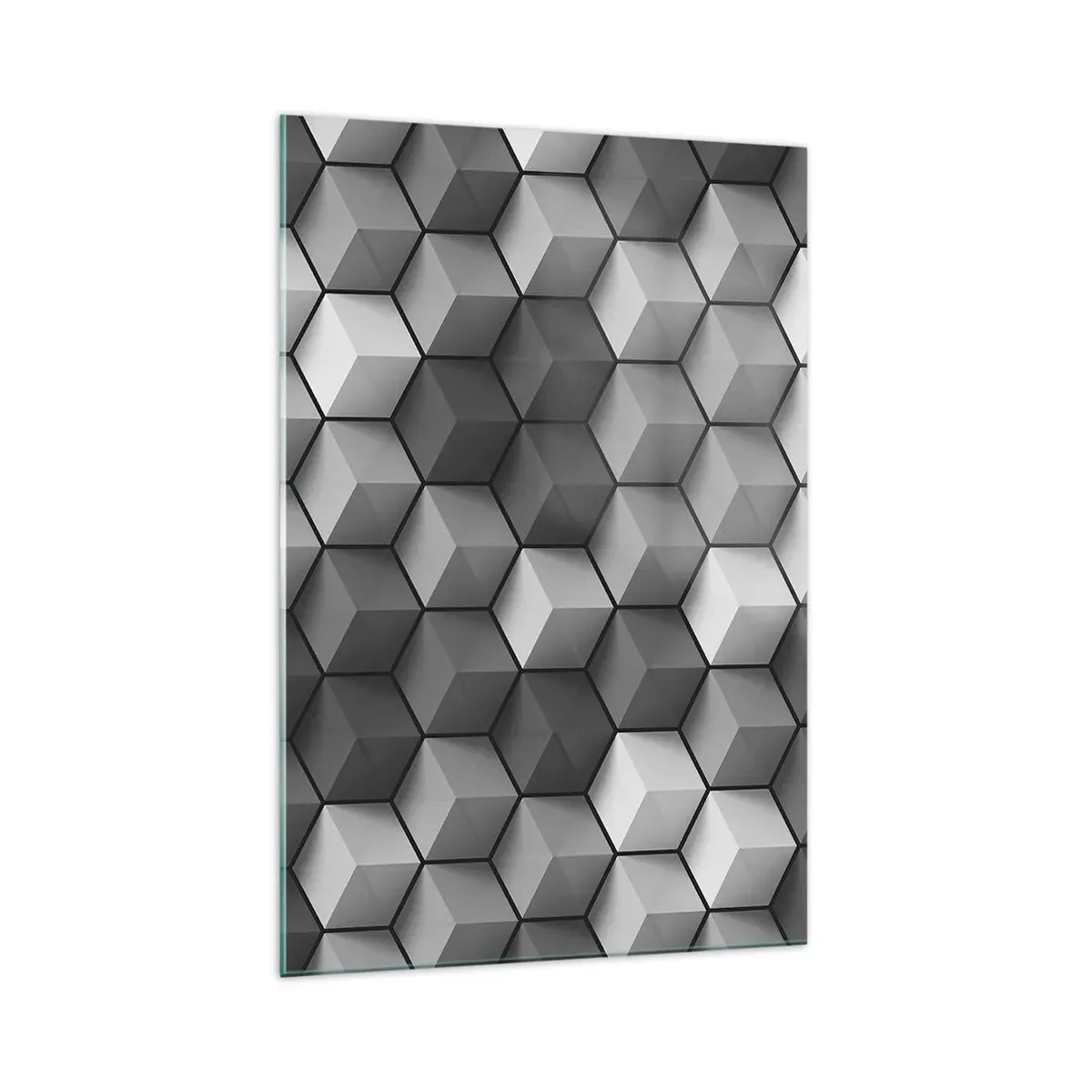 Tablou pe sticlă - Puzzle cubist - 70x100 cm