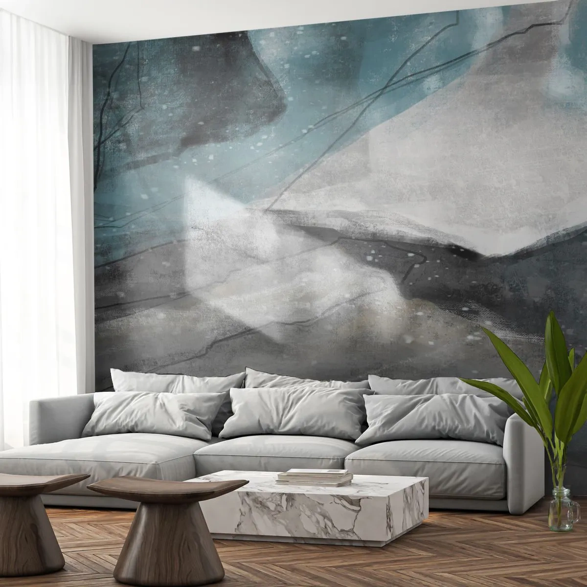 Tapet Standard Eco - Abstracție: roci și gheață - Minimalism, Bucată, Modern - 150x105 cm