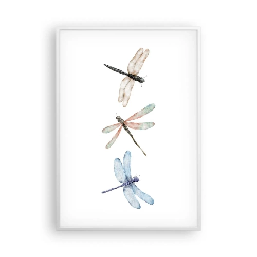 Poster în ramă albă - Libelule imponderabile - 70x100 cm